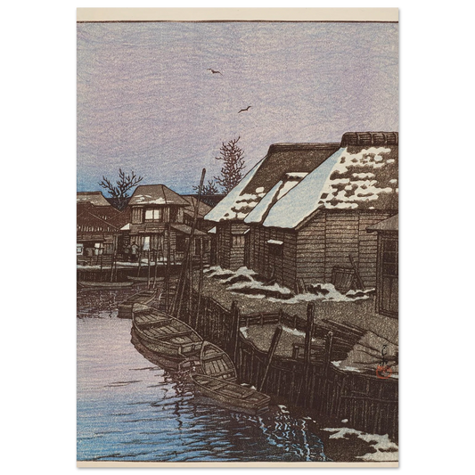 Urayasu no zansetsu (Lingering snow at Urayasu) (1932) Art Print | Kawase Hasui-Quipham Collections