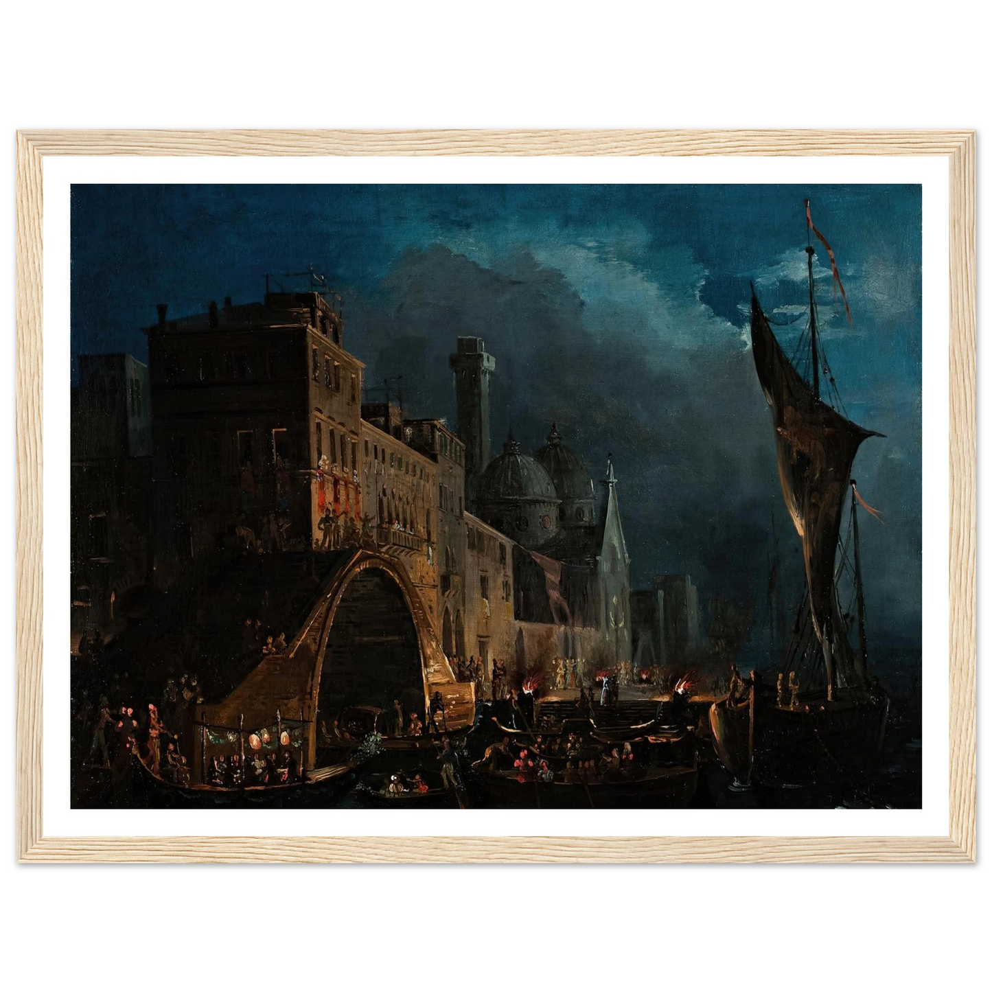 A Venetian Gala Night (1824-1838) Art Print | Ippolito Caffi-Quipham Collections