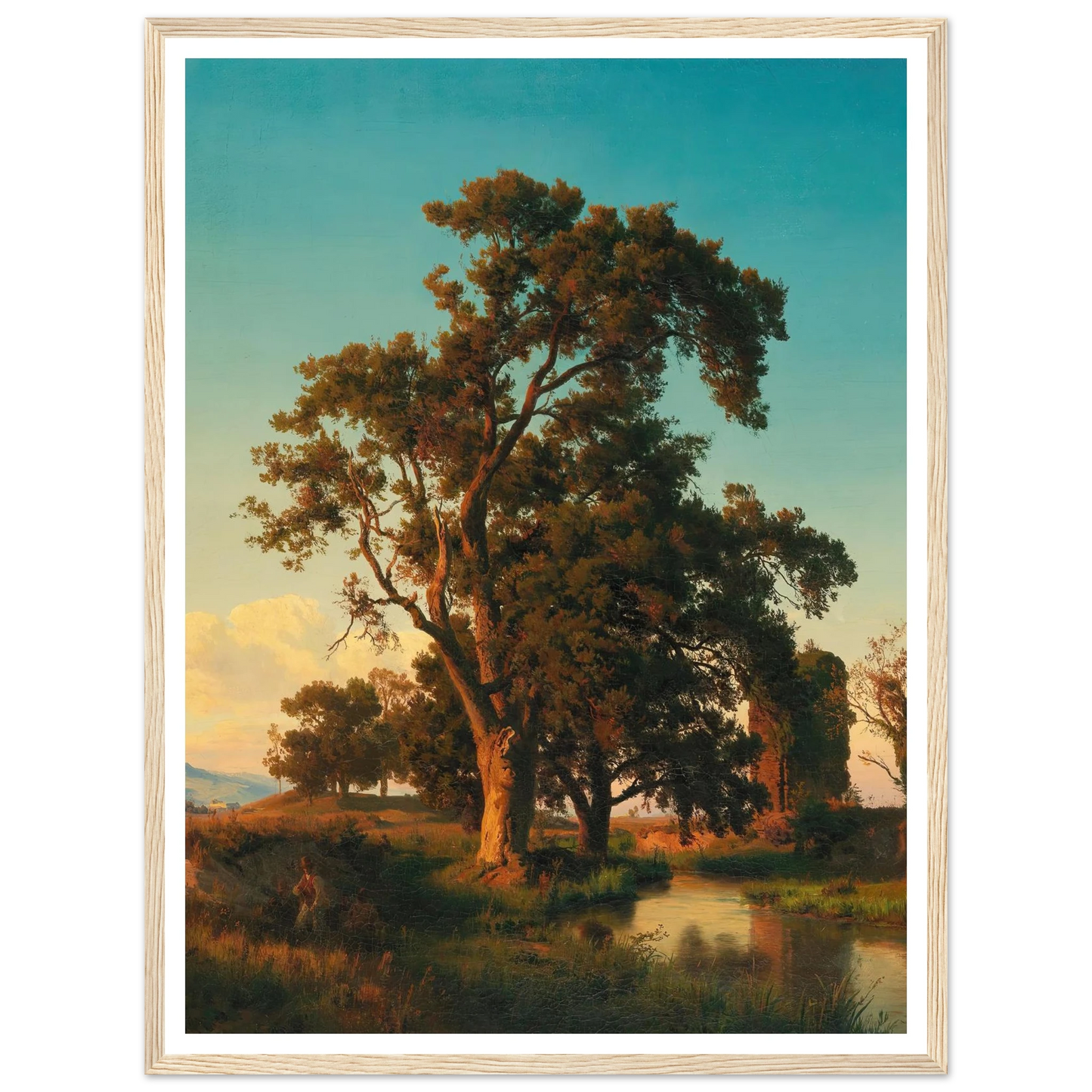 A majestic tree in the evening light Art Print | Oswald Achenbach-Quipham Collections