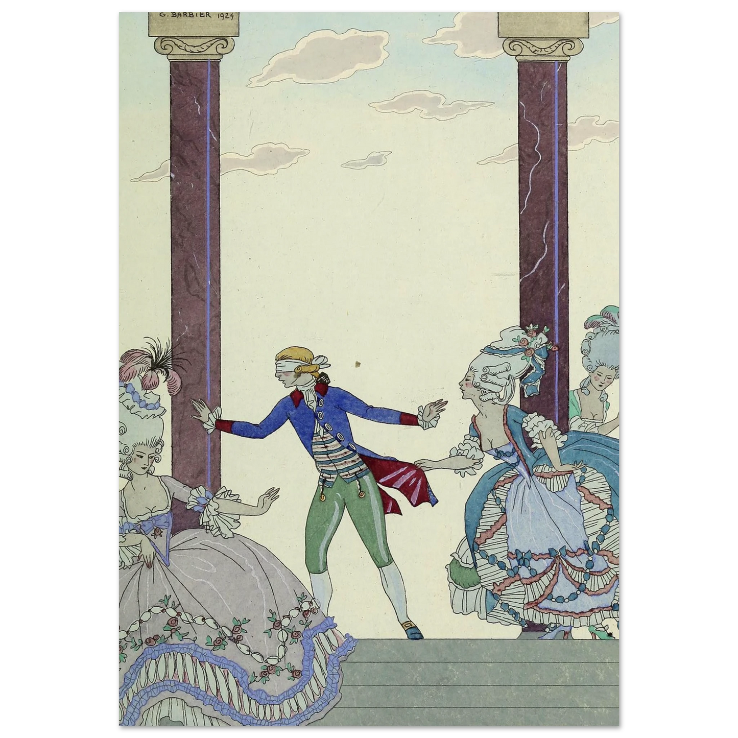 Falbalas et fanfreluches, Colin-Maillard (1925) Art Print | George Barbier-Quipham Collections