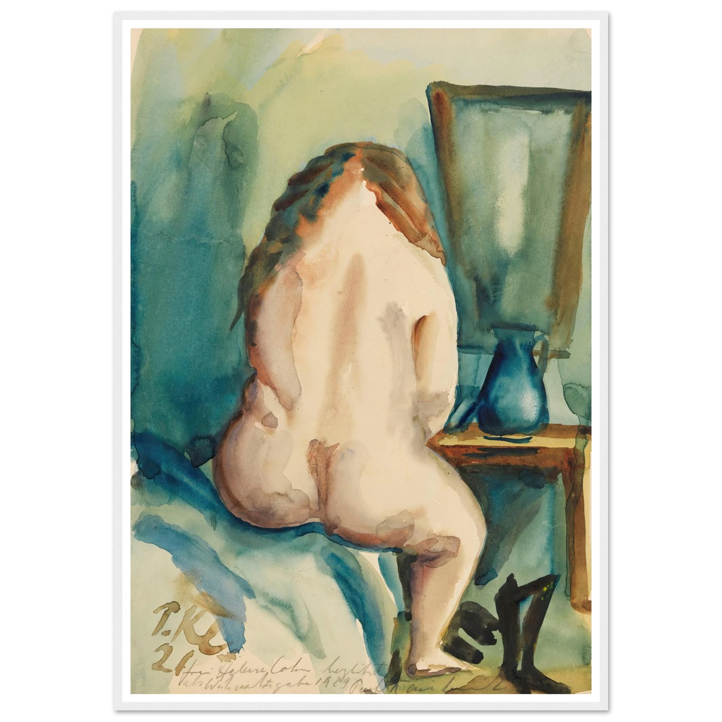 Interieur mit weiblichem Rückenakt (1921) Art Print | Paul Kleinschmidt-Quipham Collections