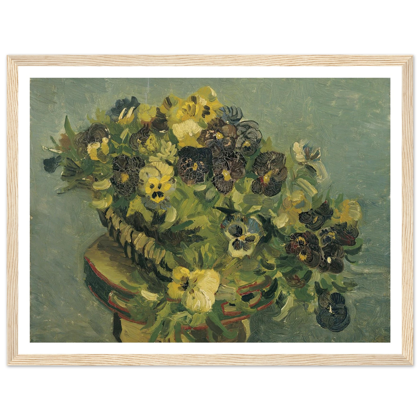 Basket of pansies on a small table (1887) Art Print | Vincent van Gogh-Quipham Collections