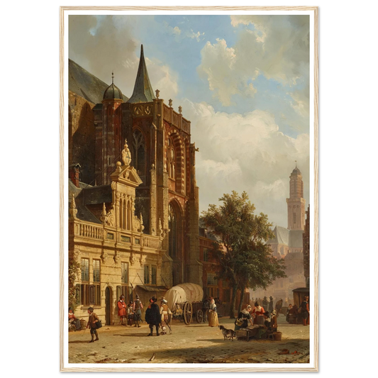 Der Grote Markt in Zwolle (1869) Art Print | Cornelis Springer-Quipham Collections