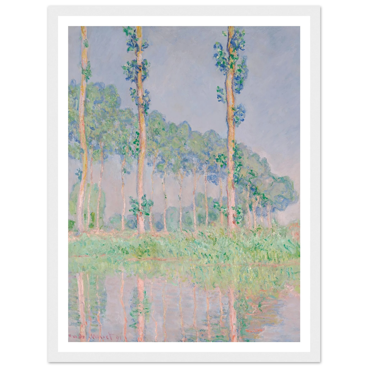 Poplars, Pink Effect (1891) Art Print | Claude Monet-Quipham Collections