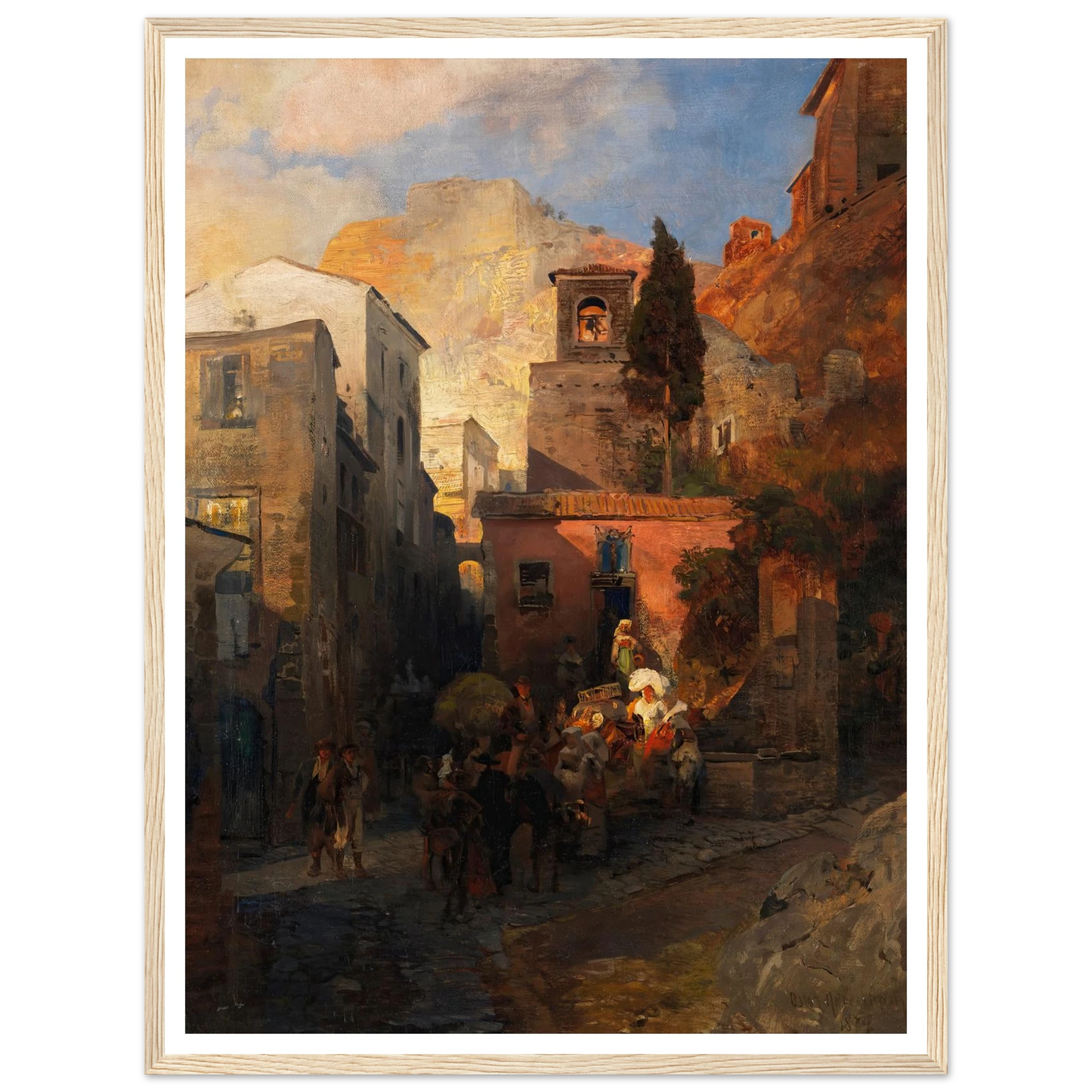 Straßenszene in einem italienischen Bergdorf (1879) Art Print | Oswald Achenbach-Quipham Collections
