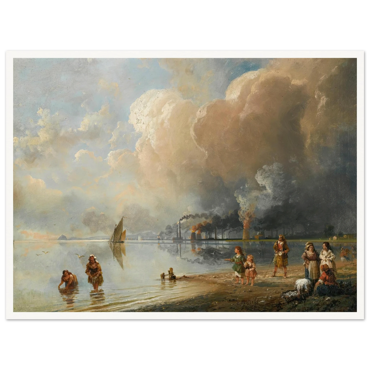 On the banks of the forth, Edinburgh Art Print | Carlo Bossoli-Quipham Collections
