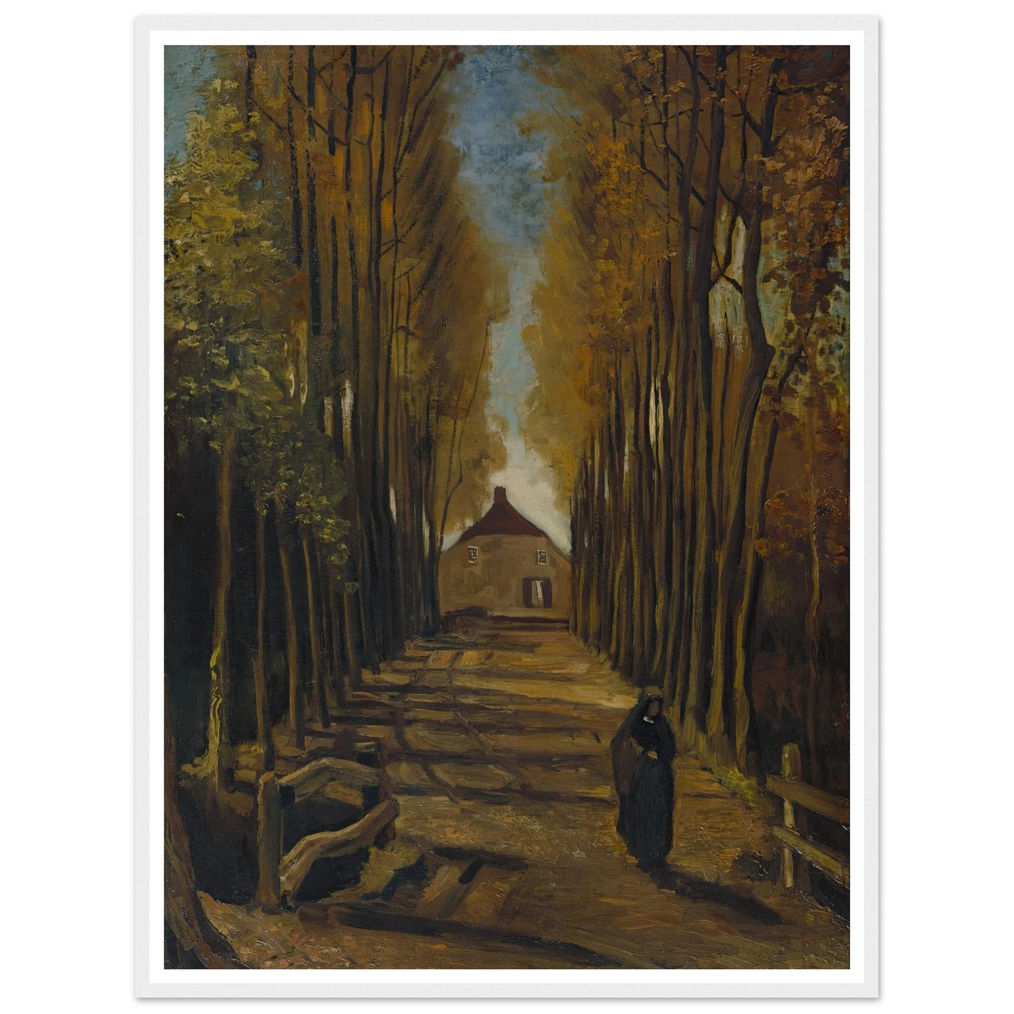 Avenue of Poplars in Autumn (1884) Art Print | Vincent van Gogh-Quipham Collections