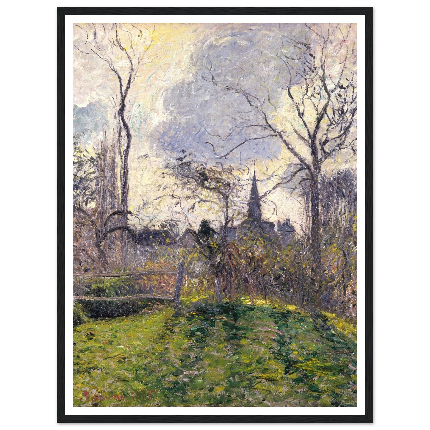 The Bell Tower of Bazincourt (1885) Art Print | Camille Pissarro-Quipham Collections