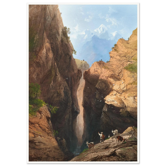 A Goatherd in the Alps Art Print | Carlo Bossoli-Quipham Collections