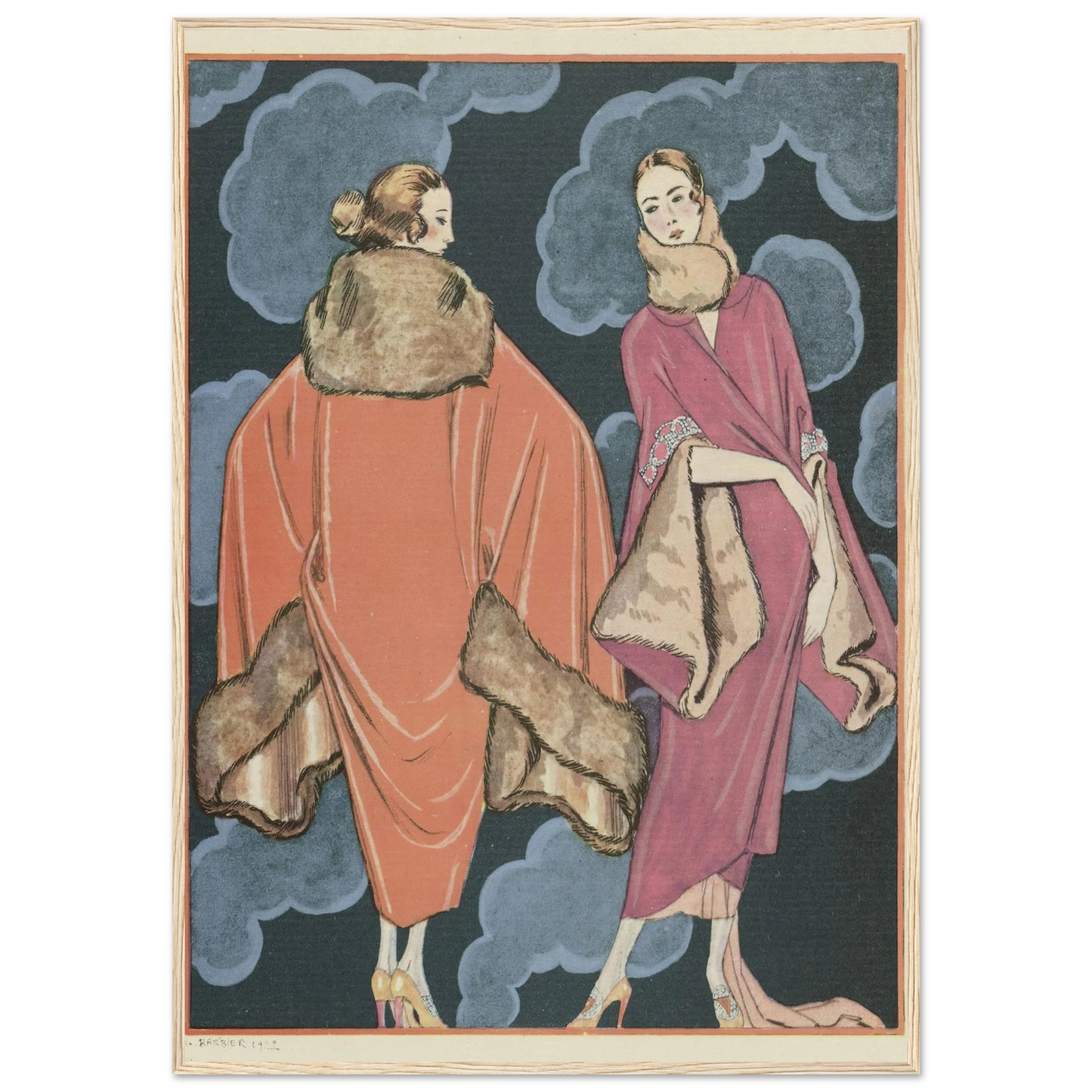 Deux heures du matin; Manteaux, de Worth (1923) Art Print | George Barbier-Quipham Collections