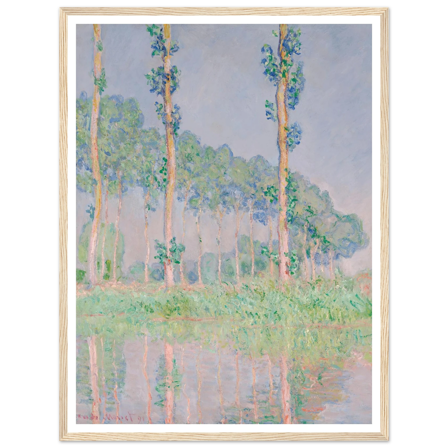 Poplars, Pink Effect (1891) Art Print | Claude Monet-Quipham Collections