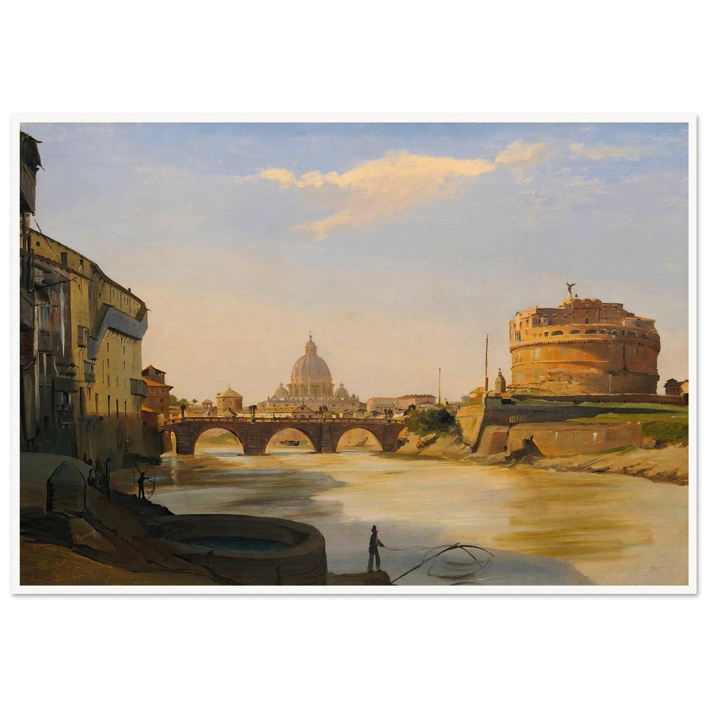 View Of The Castel Sant’angelo, Rome Art Print | Ippolito Caffi-Quipham Collections