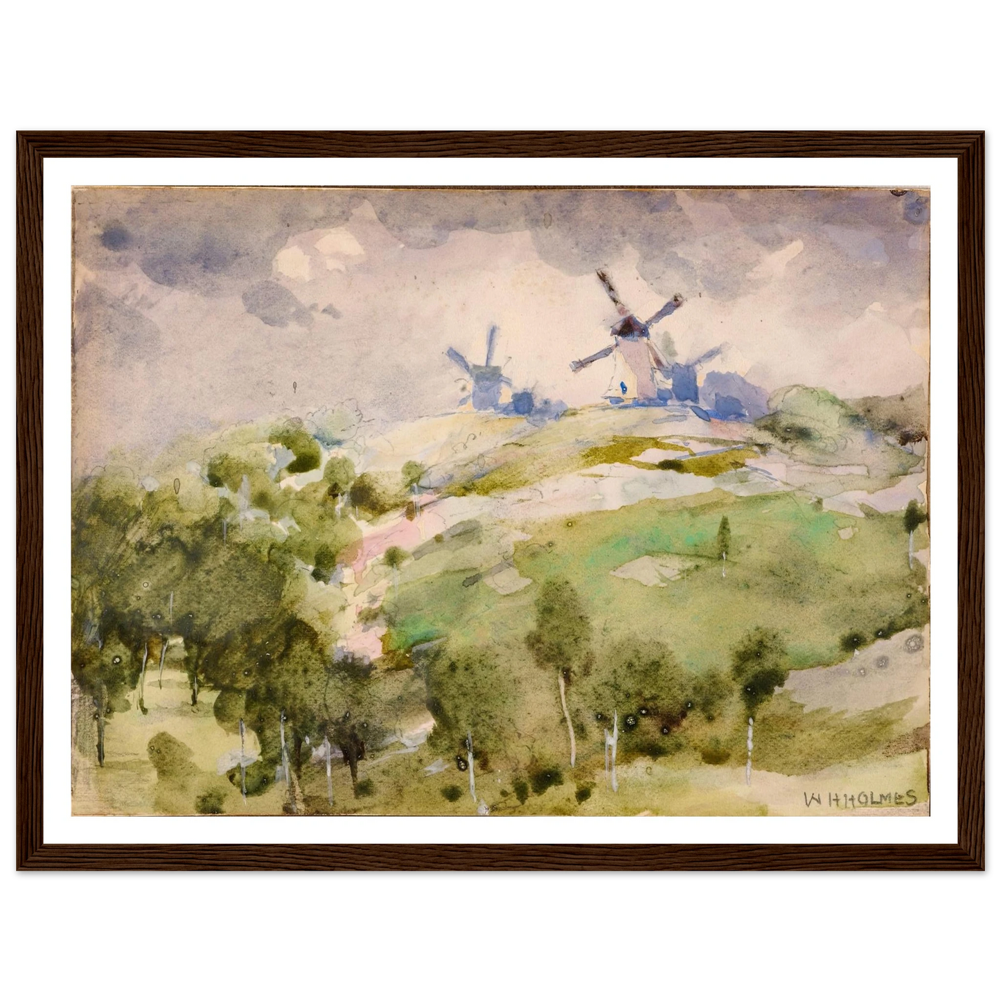 Windmills Art Print | William Henry Holmes-Quipham Collections
