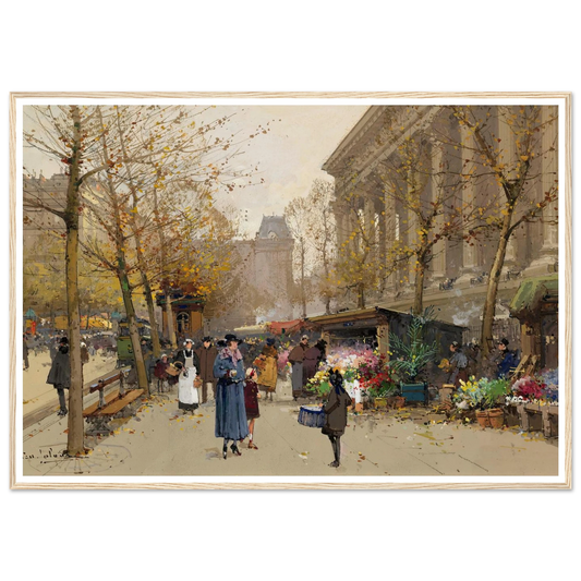 Flower Market, La Madeleine Art Print | Eugene Galien Laloue-Quipham Collections