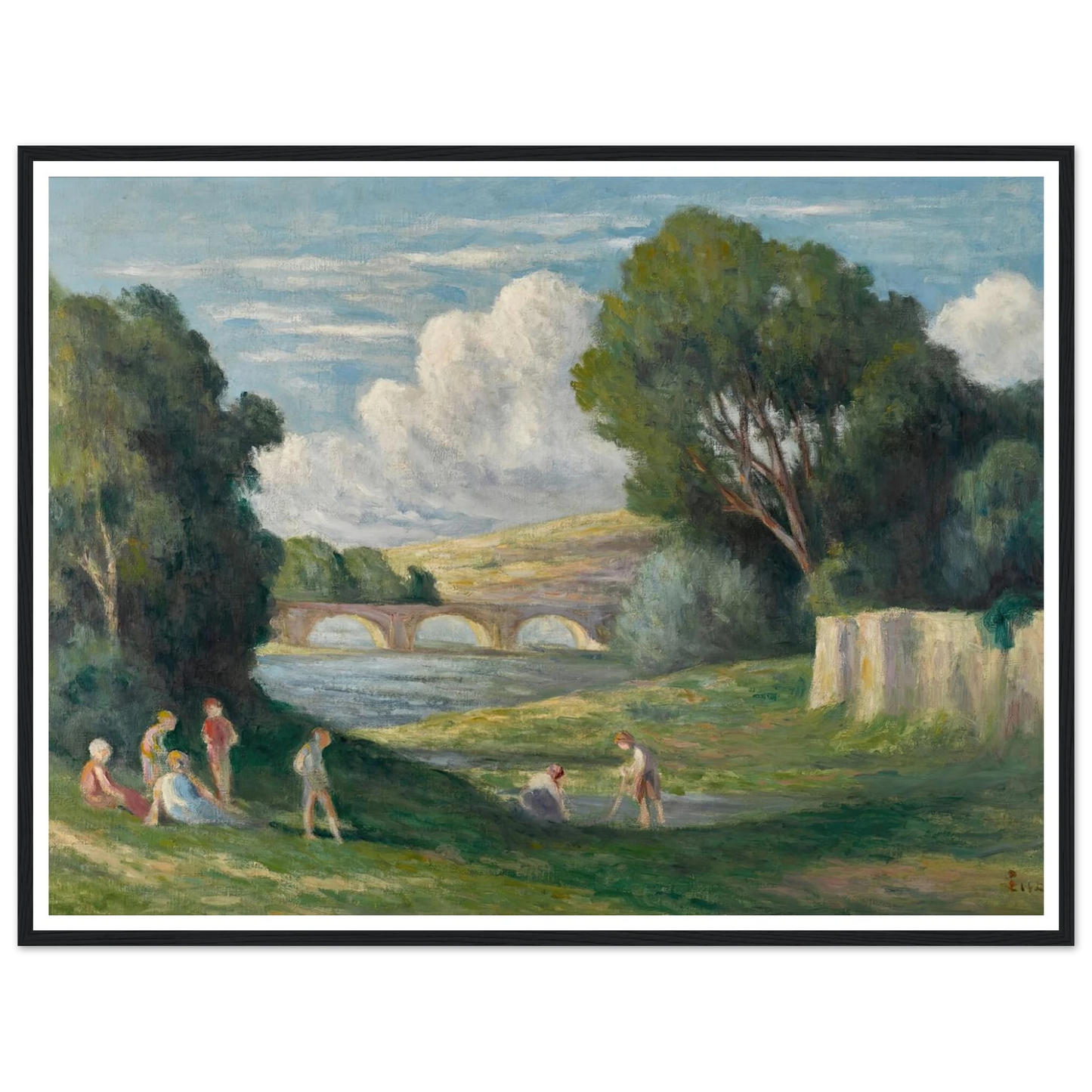 Rolleboise, baigneurs près du bras de Seine (1930) Art Print | Maximilien Luce-Quipham Collections