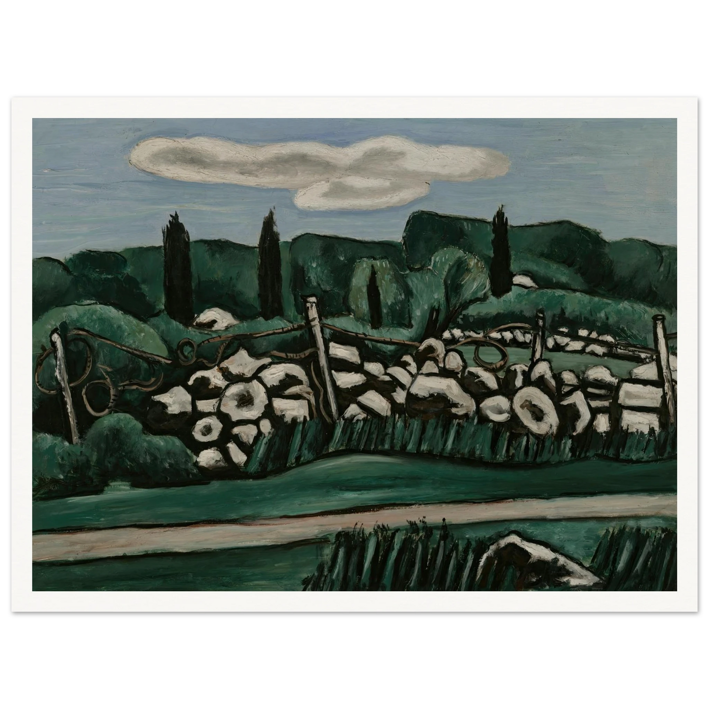 The Last Stone Walls, Dogtown (ca. 1936–37) Art Print | Marsden Hartley-Quipham Collections