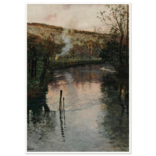 Soleil couchant sur l’Arques à Péquigny Art Print | Frits Thaulow-Quipham Collections