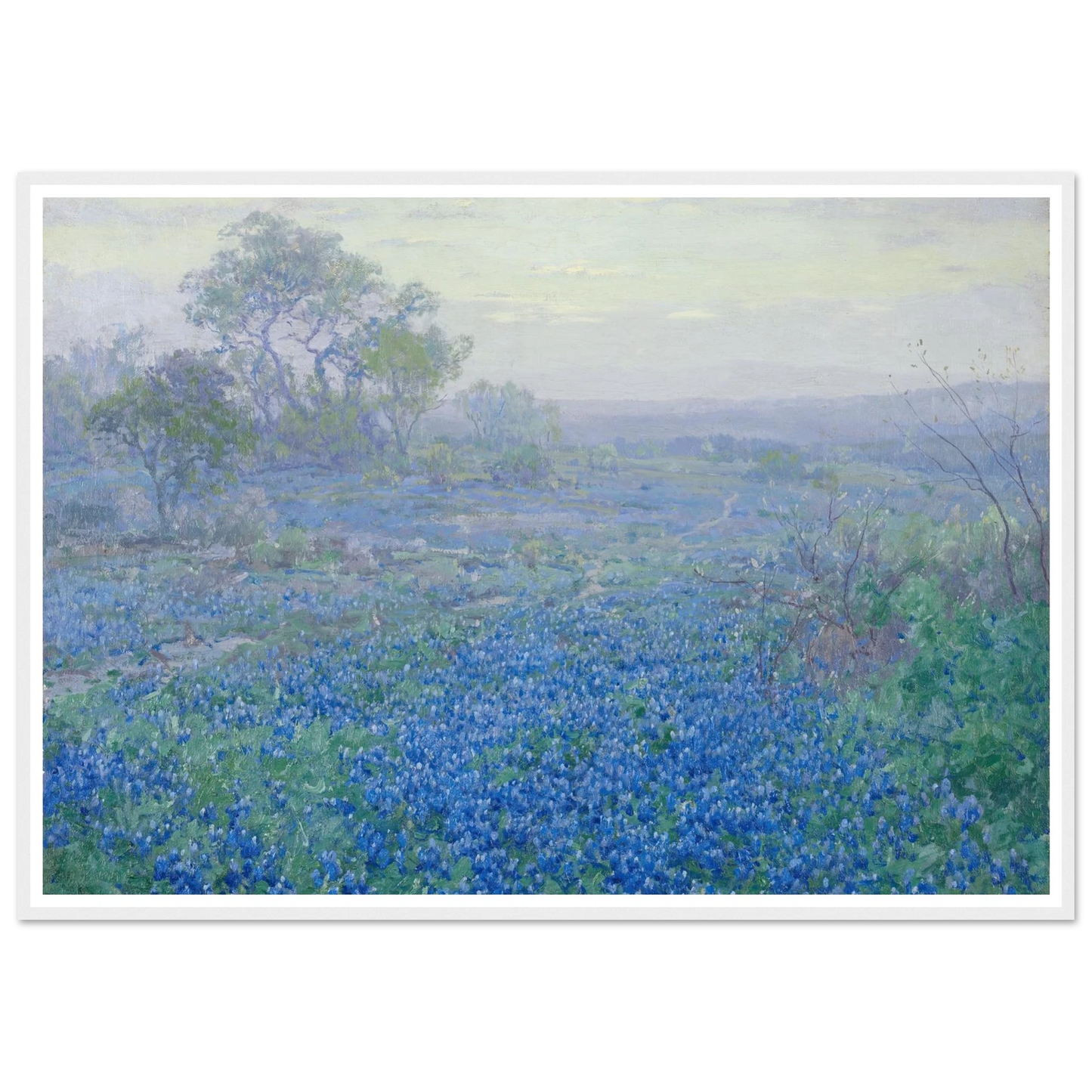 A Cloudy Day, Bluebonnets near San Antonio, Texas (1918) Art Print | Julian Onderdonk-Quipham Collections
