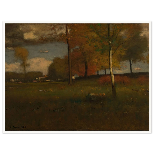 Near the Village, October (1892) Art Print | George Inness-Quipham Collections
