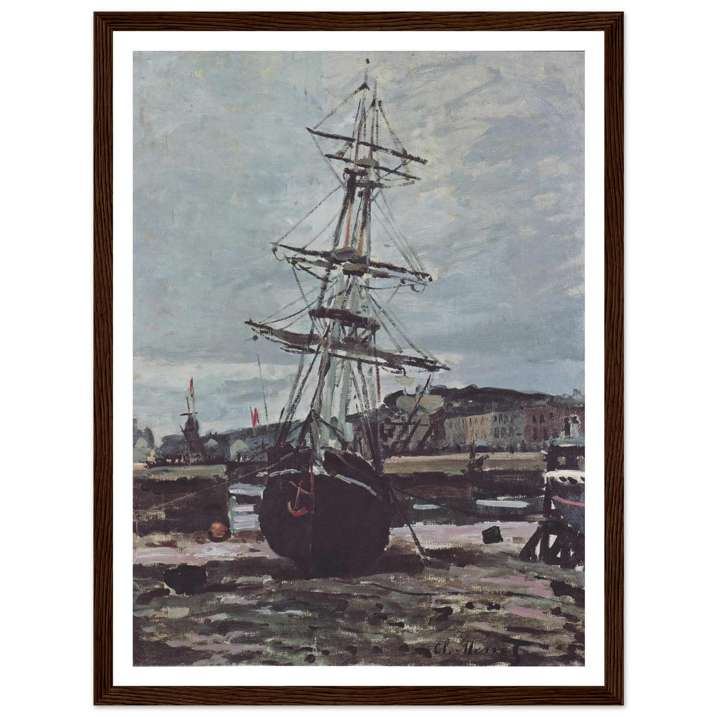 Stranded boat in Fécamp (1868) Art Print | Claude Monet-Quipham Collections