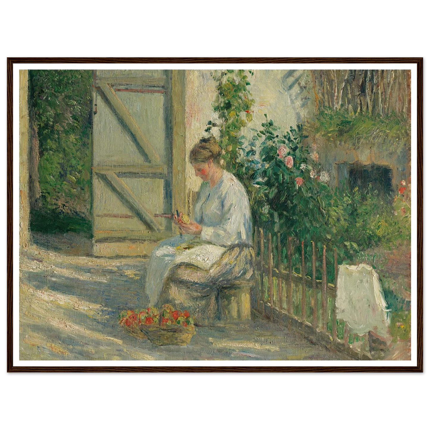Julie Pissarro épluchant des légumes (1878) Art Print | Camille Pissarro-Quipham Collections