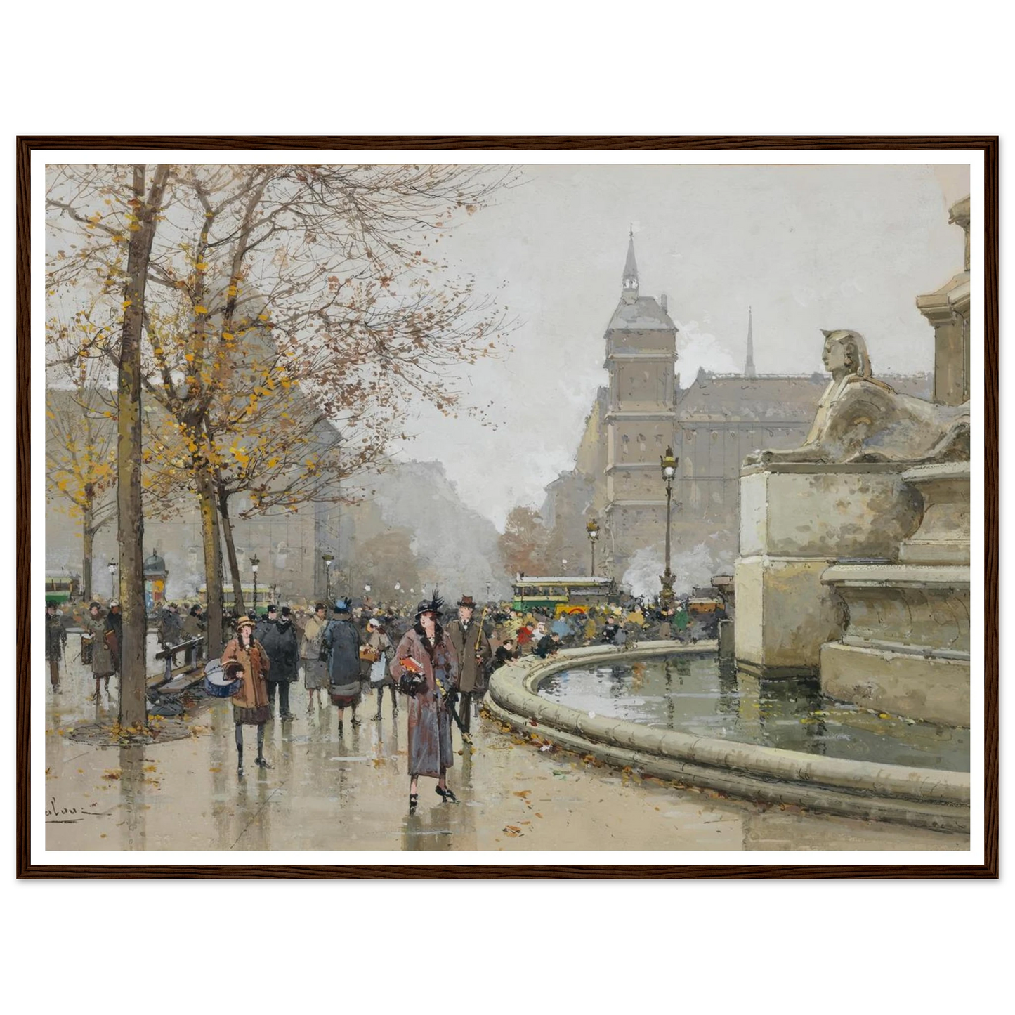 La fontaine du Palmier, place du Châtelet Art Print | Eugene Galien Laloue-Quipham Collections