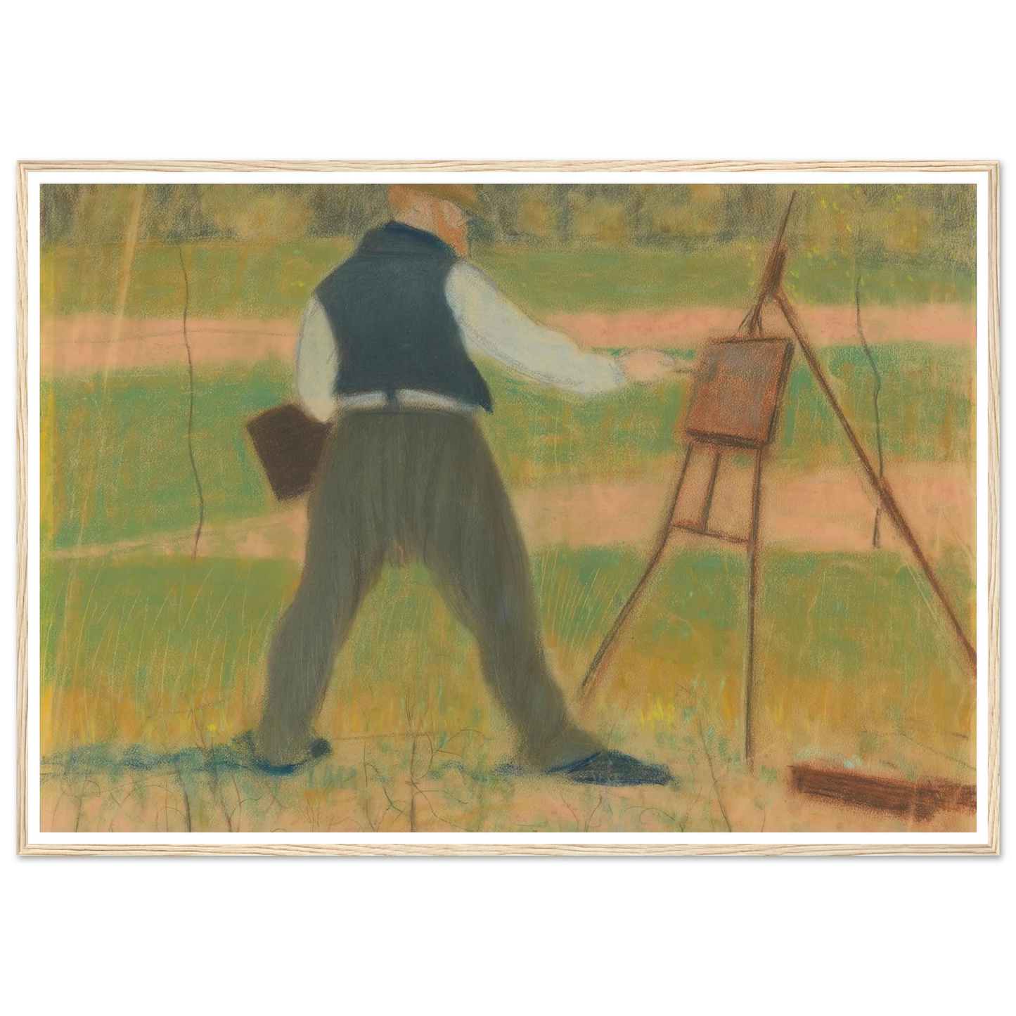 Permeke schilderend te Sint-Martens-Latem in april 1912 (1912) Art Print | Leon Spilliaert-Quipham Collections