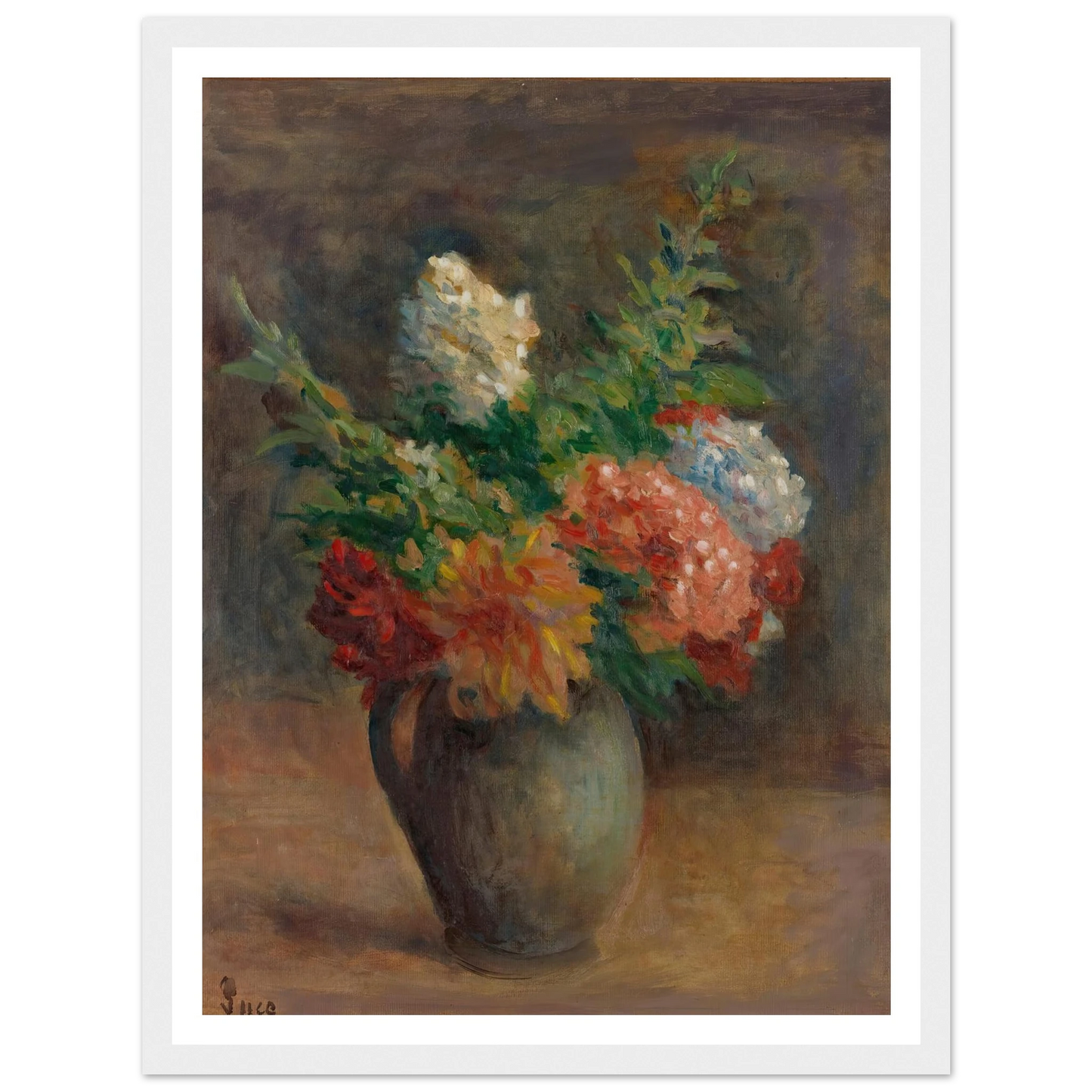 Pivoines, Géraniums Et Lilas Blancs (circa 1925) Art Print | Maximilien Luce-Quipham Collections