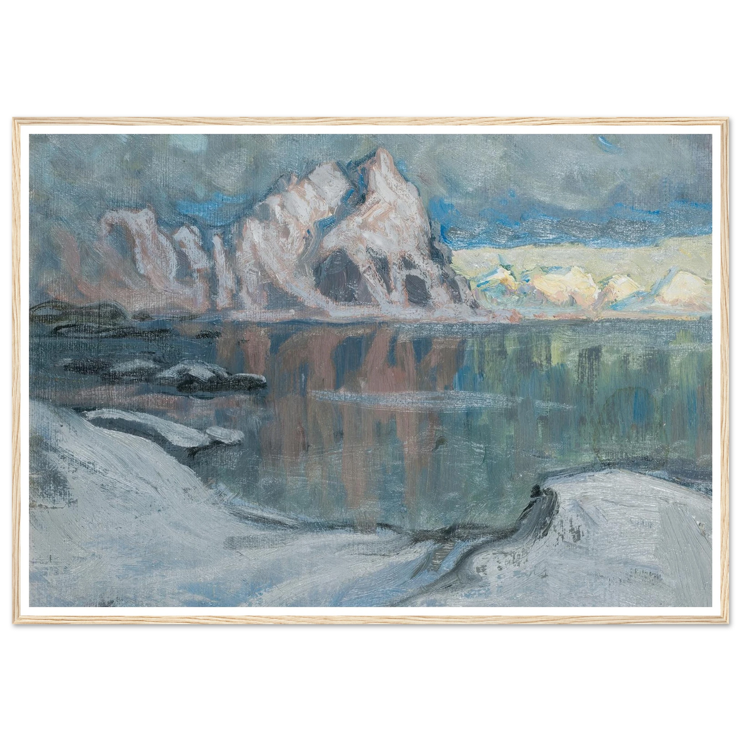Boats between the Mountains. Study from Lofoten (1910) Art Print | Anna Boberg-Quipham Collections