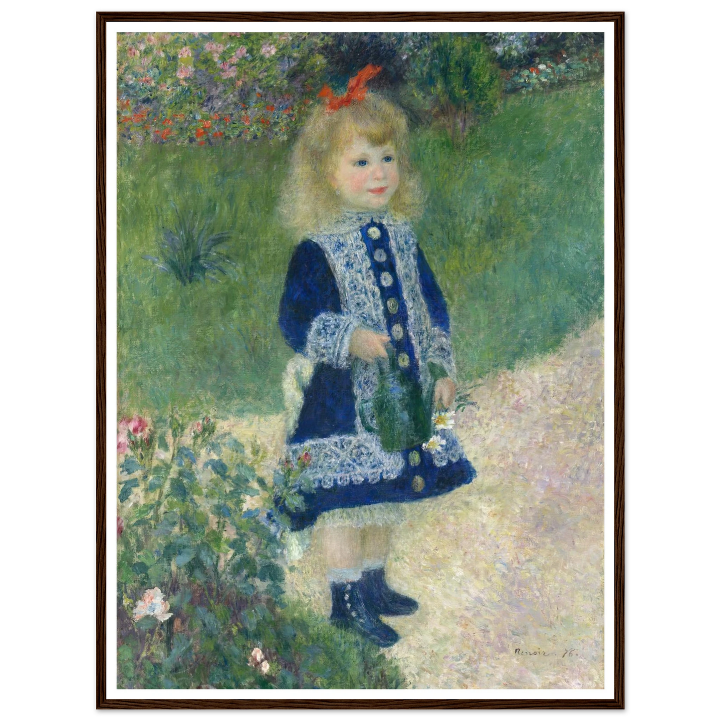 A Girl with a Watering Can (1876) Art Print | Pierre Auguste Renoir-Quipham Collections
