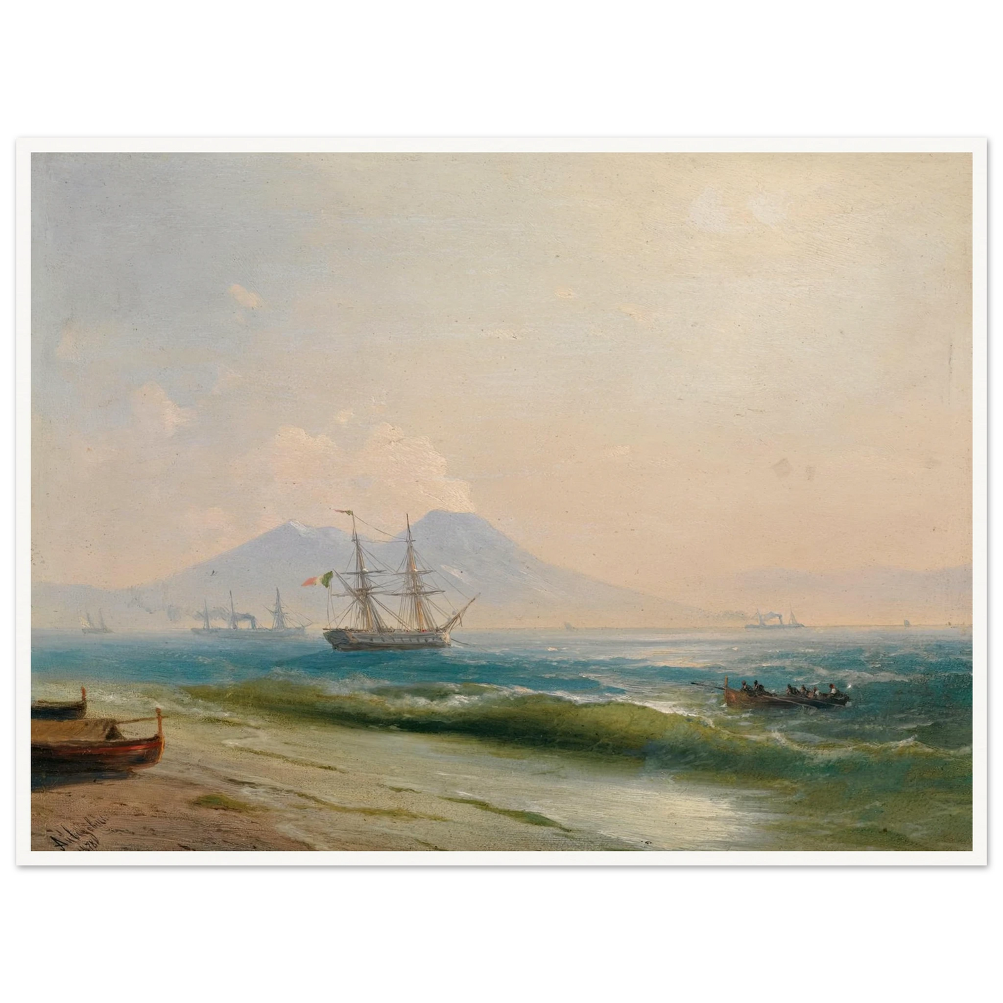 View Of Mount Vesuvius (1878) Art Print | Ivan Konstantinovich Aivazovsky-Quipham Collections
