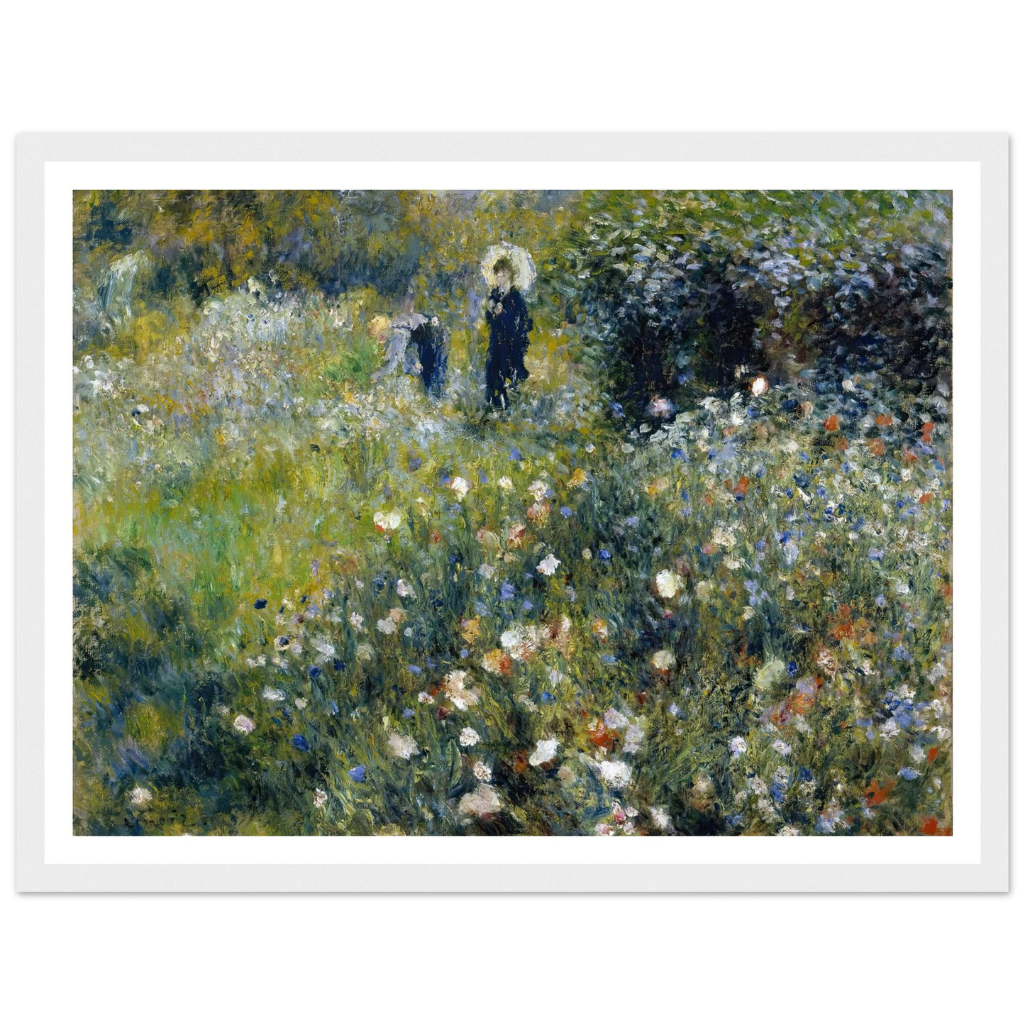 Woman with a Parasol in a Garden (1875) Art Print | Pierre Auguste Renoir-Quipham Collections