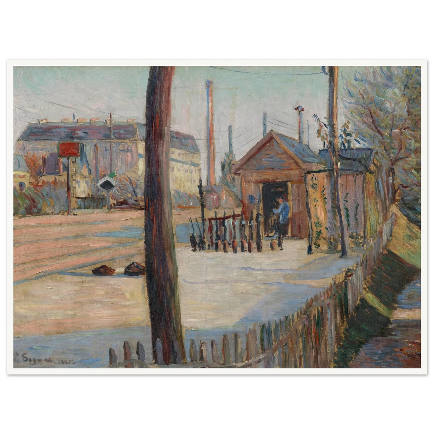 Railway junction near Bois-Colombes Art Print | Paul Signac-Quipham Collections