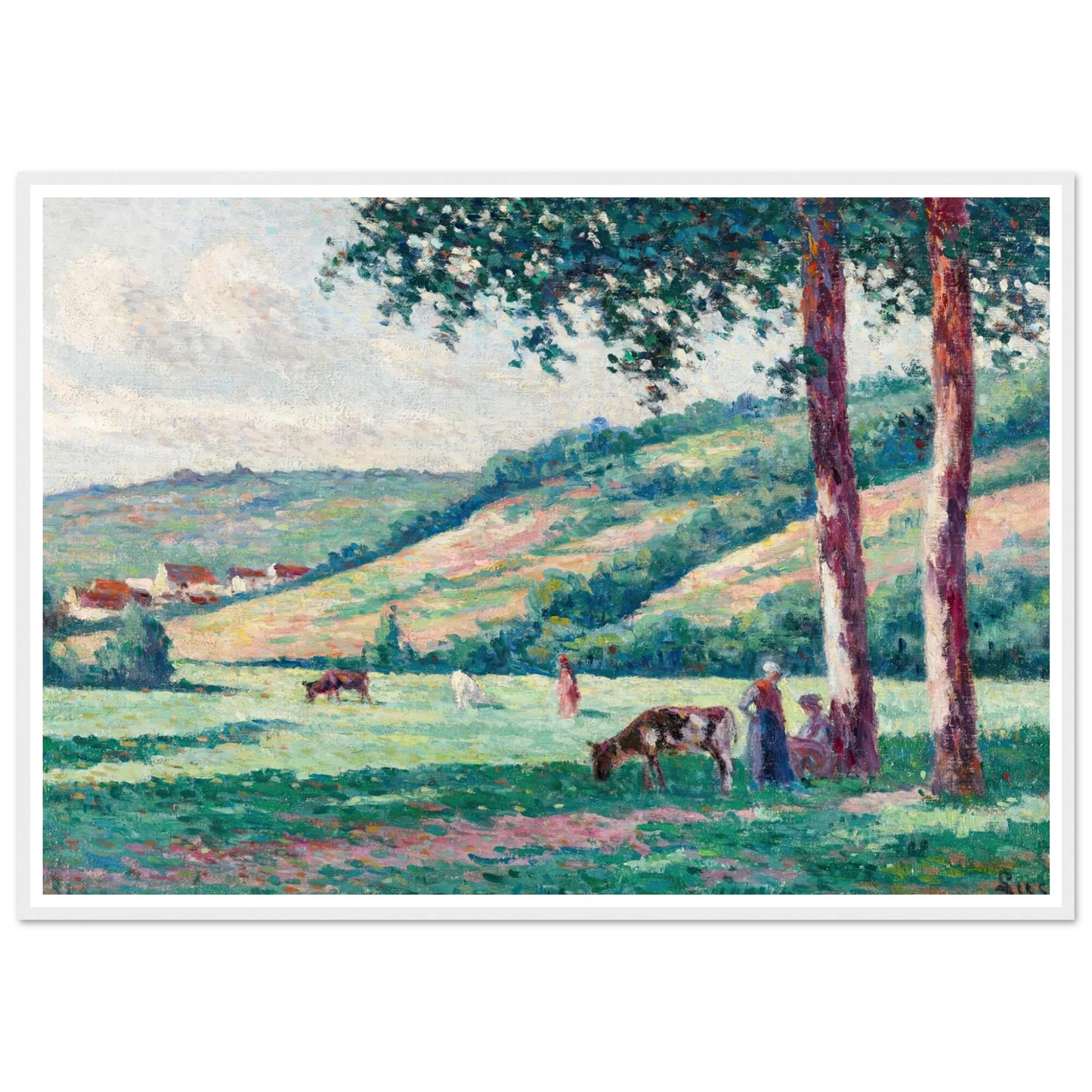 Paysage aux bergères et vachers (circa 1900) Art Print | Maximilien Luce-Quipham Collections