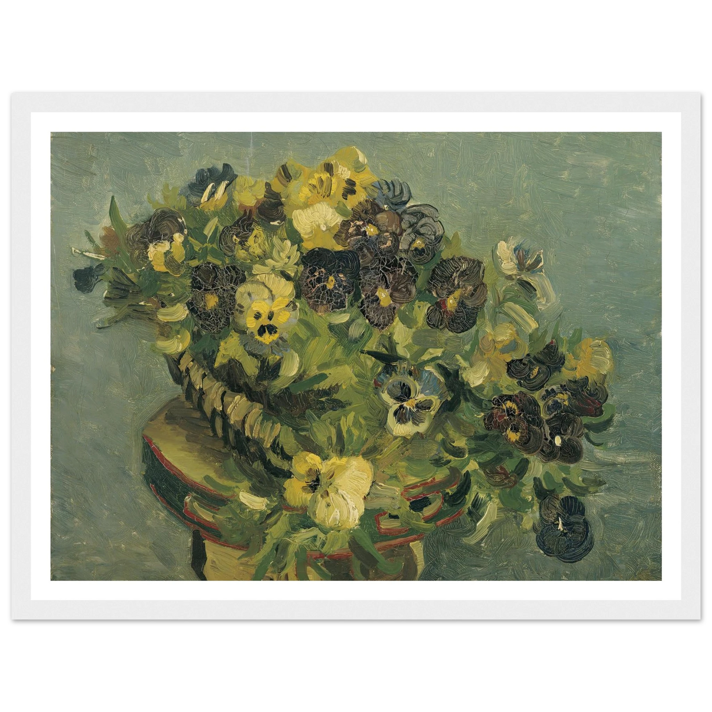 Basket of pansies on a small table (1887) Art Print | Vincent van Gogh-Quipham Collections
