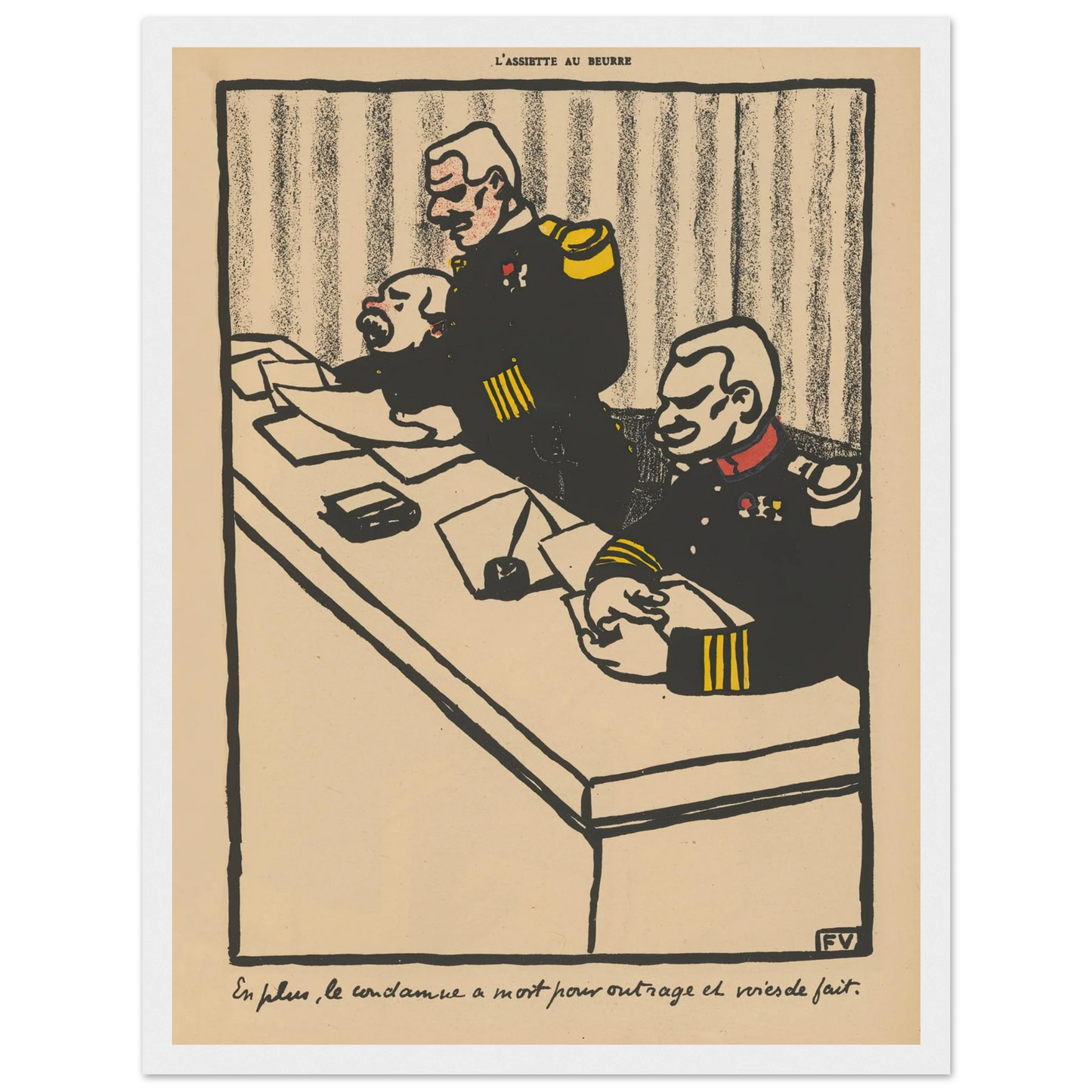 En plus, le condamme a mort pour outrage et voies de fait (1902) Art Print | Felix Vallotton-Quipham Collections