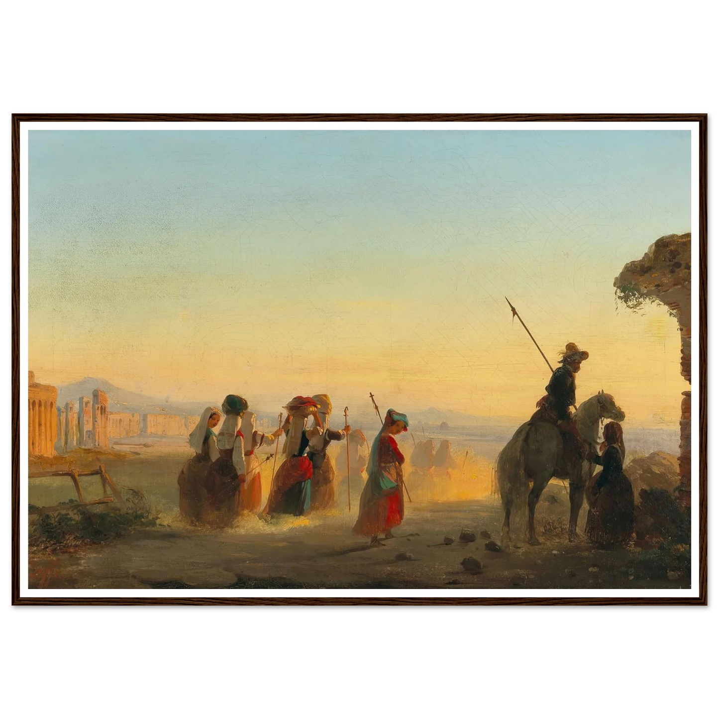 Rome, the Via Appia at Dawn Art Print | Ippolito Caffi-Quipham Collections