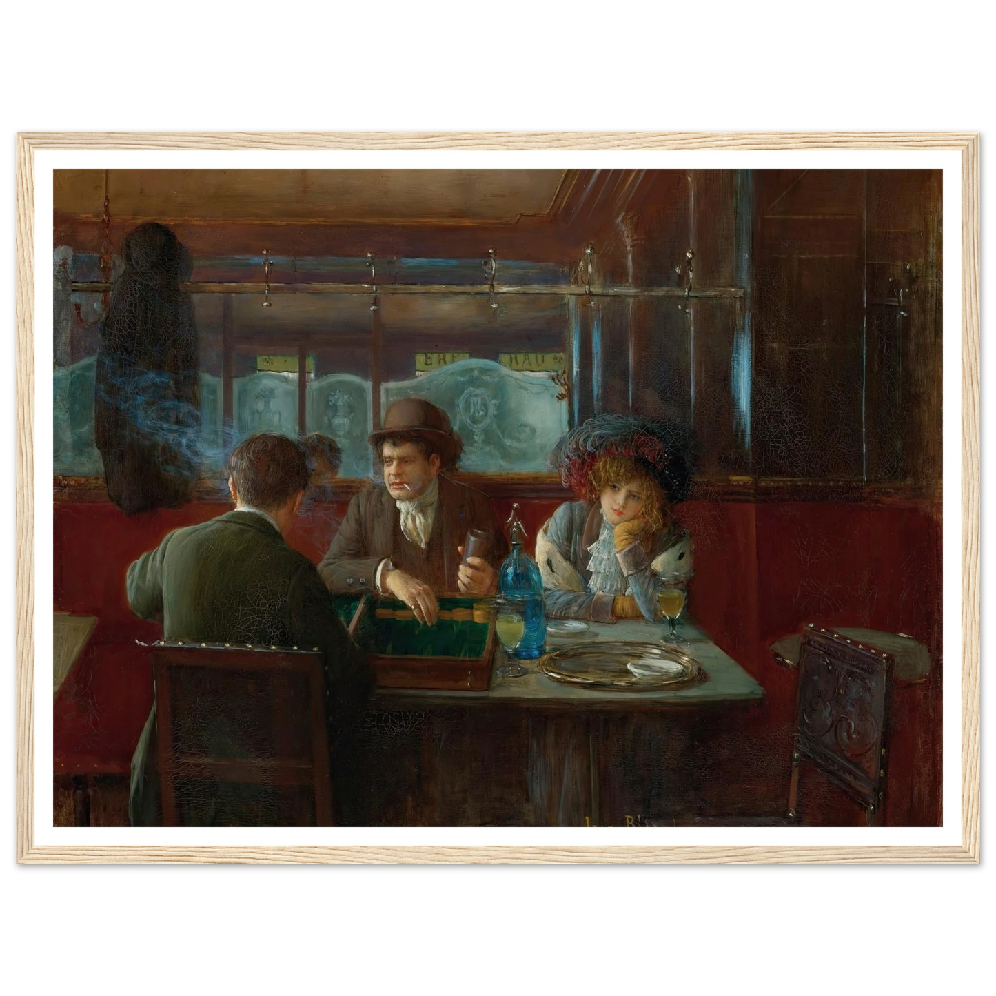 Backgammon At The Café Art Print | Jean Beraud-Quipham Collections