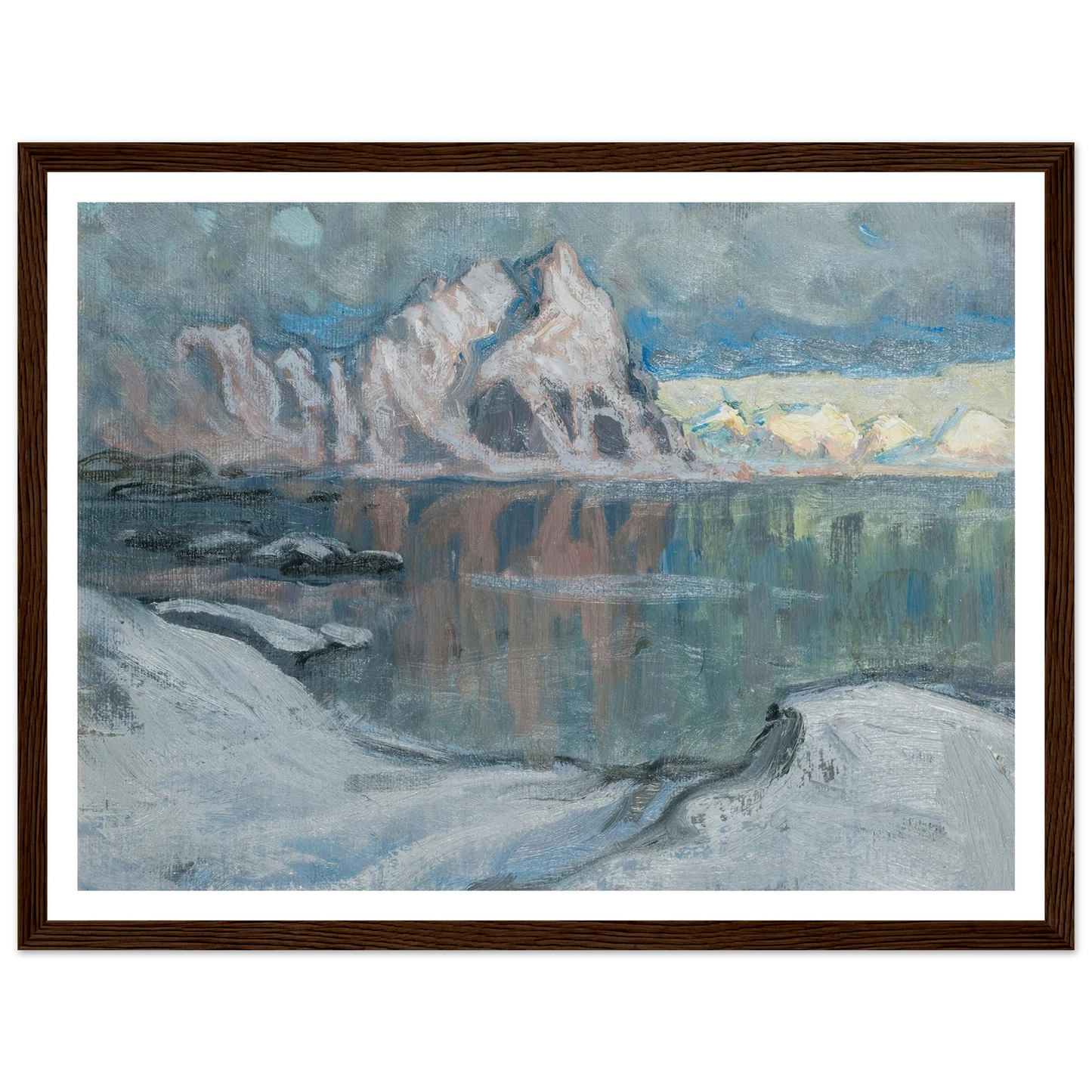 Boats between the Mountains. Study from Lofoten (1910) Art Print | Anna Boberg-Quipham Collections