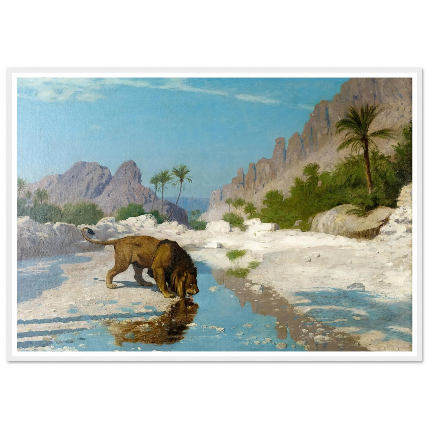 Lion in the Desert (circa 1885) Art Print | Jean Leon Gerome-Quipham Collections