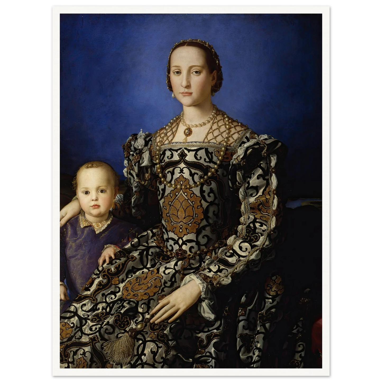Portrait Of Eleanor Of Toledo With Her Son Giovanni De’ Medici (1544-1545) Art Print | Agnolo Bronzino-Quipham Collections