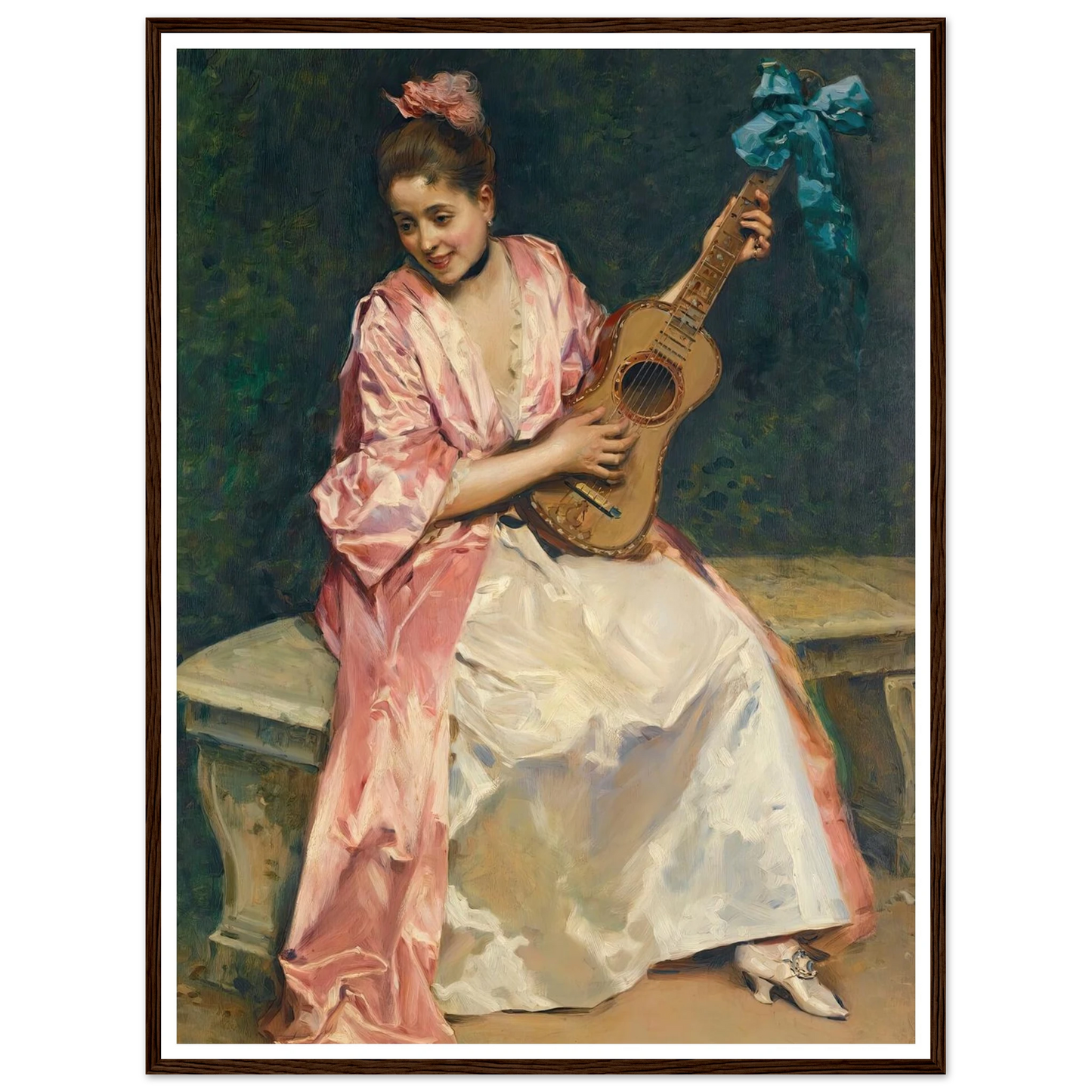 Aline with guitar Art Print | Raimundo de Madrazo y Garreta-Quipham Collections