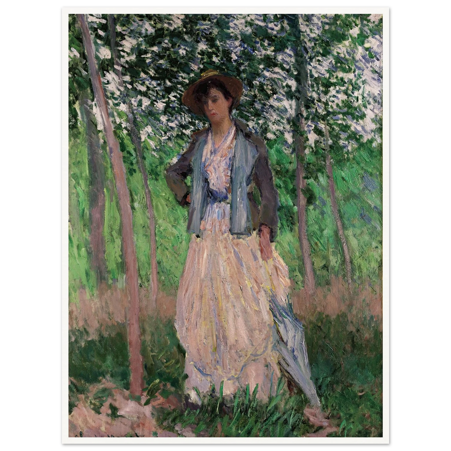 The Stroller (Suzanne Hoschedé, later Mrs. Theodore Earl Butler, 1868–1899) (1887) Art Print | Claude Monet-Quipham Collections