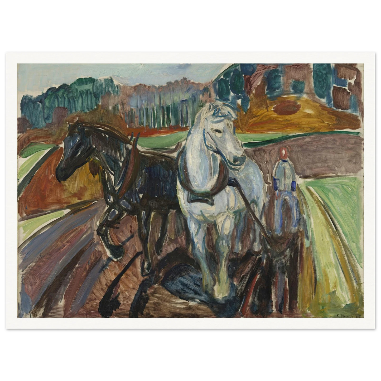 Autumn Ploughing (1919) Art Print | Edvard Munch-Quipham Collections