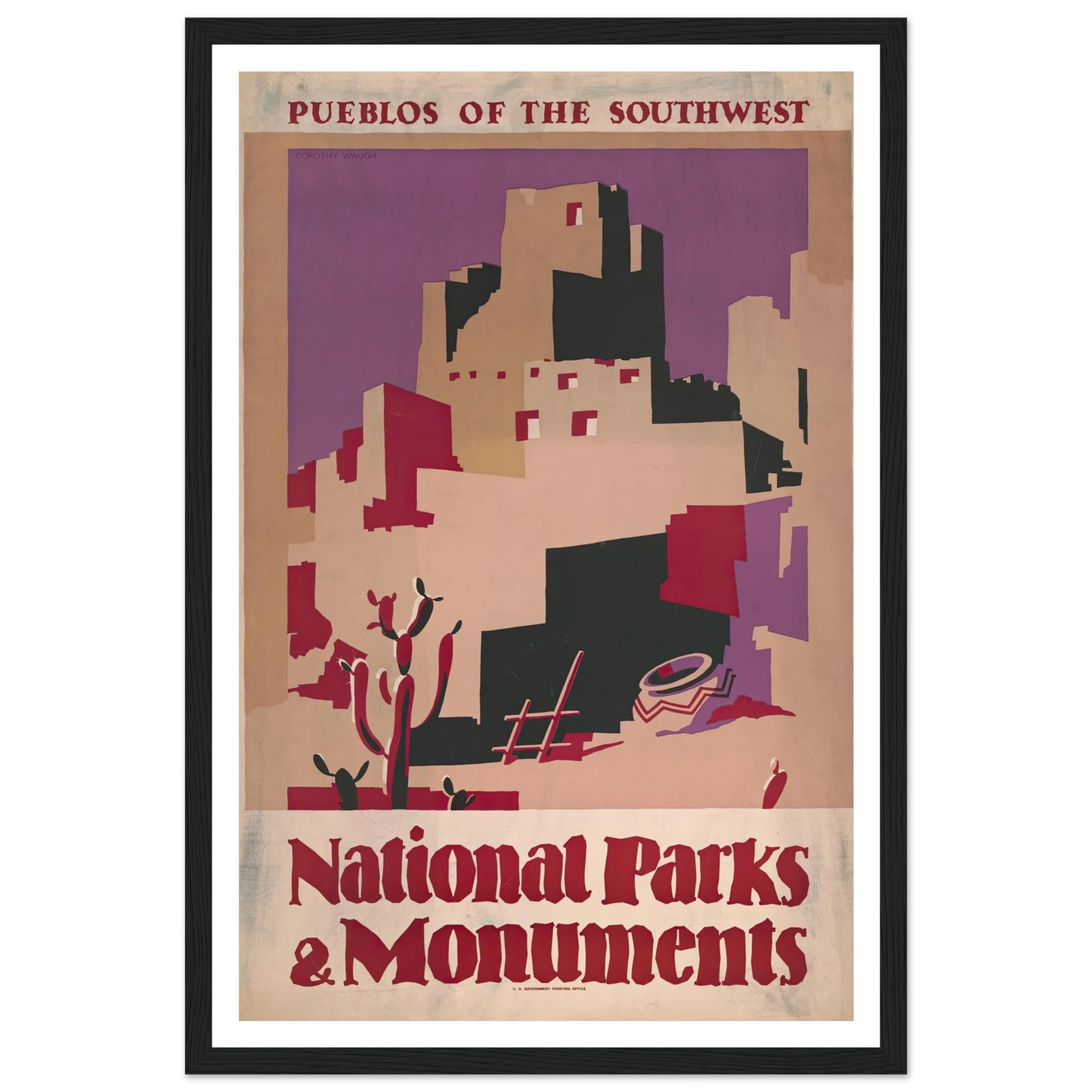 National parks and monuments Pueblos of the southwest (1930) Art Print | Dorothy Waugh-Quipham Collections