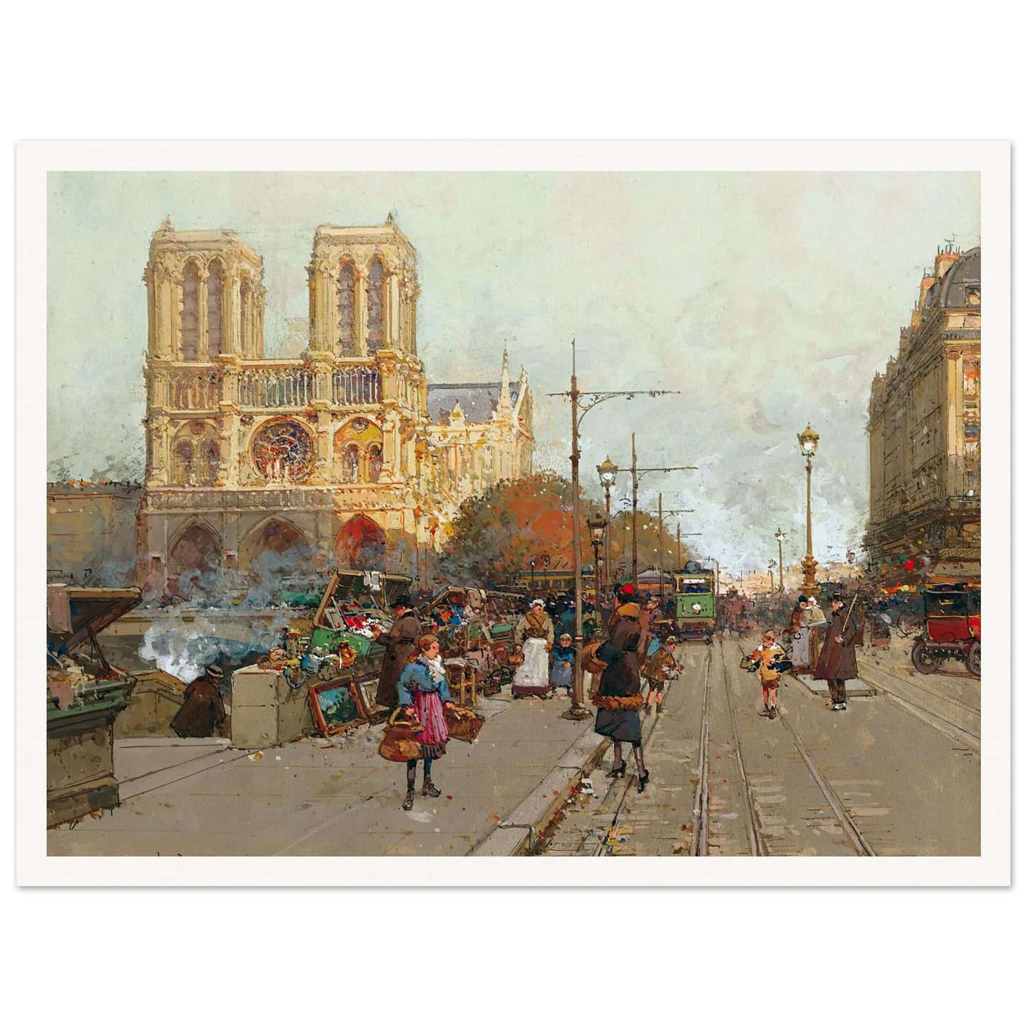 Notre Dame De Paris, Vue Du Quai De Montebello Art Print | Eugene Galien Laloue-Quipham Collections