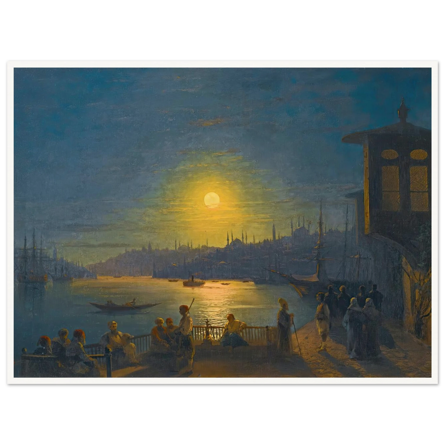 Moonrise Over The Golden Horn (1886) Art Print | Ivan Konstantinovich Aivazovsky-Quipham Collections