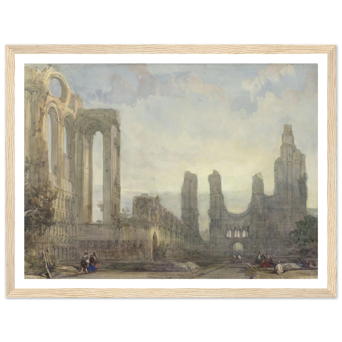 Abdijruïne van Aberbrothwick bij avond (1848) Art Print | David Roberts-Quipham Collections