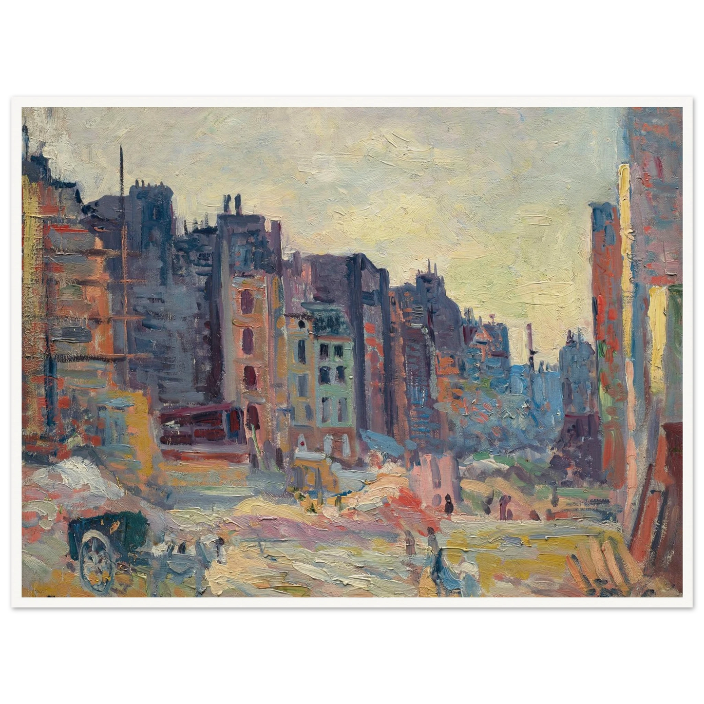 Paris, Le percement de la rue Réaumur (1907-08) Art Print | Maximilien Luce-Quipham Collections