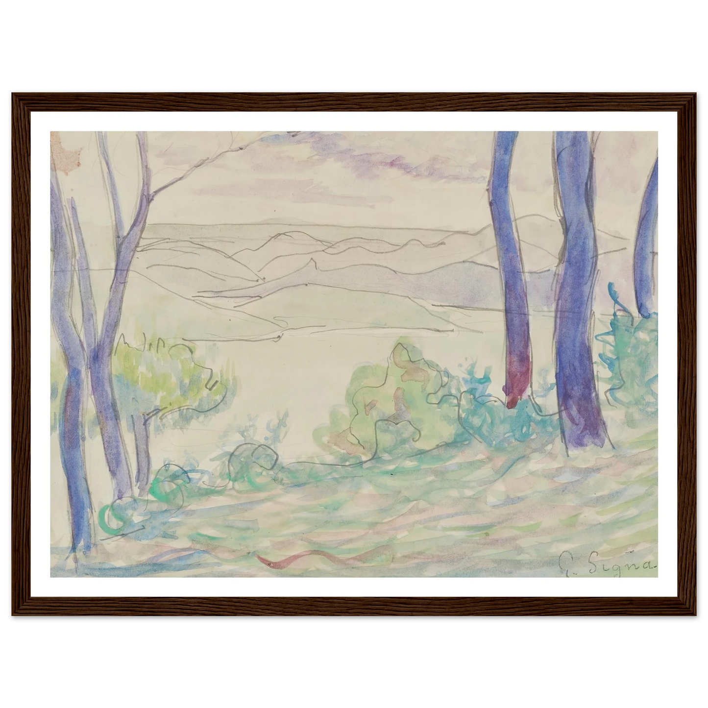 Paysage méditerranéen (1895) Art Print | Paul Signac-Quipham Collections